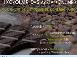 Bidezko merkataritzako onlineko txokolate-dastaketa – Catas online de chocolate de comercio justo